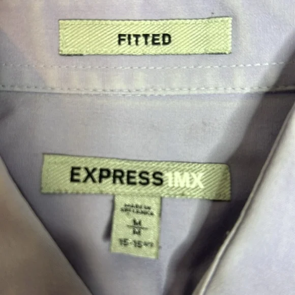🛍️ 4 for $25 Express 1MX Fitted Lavender Dress Shirt - Men’s Medium - Picture 5 of 5